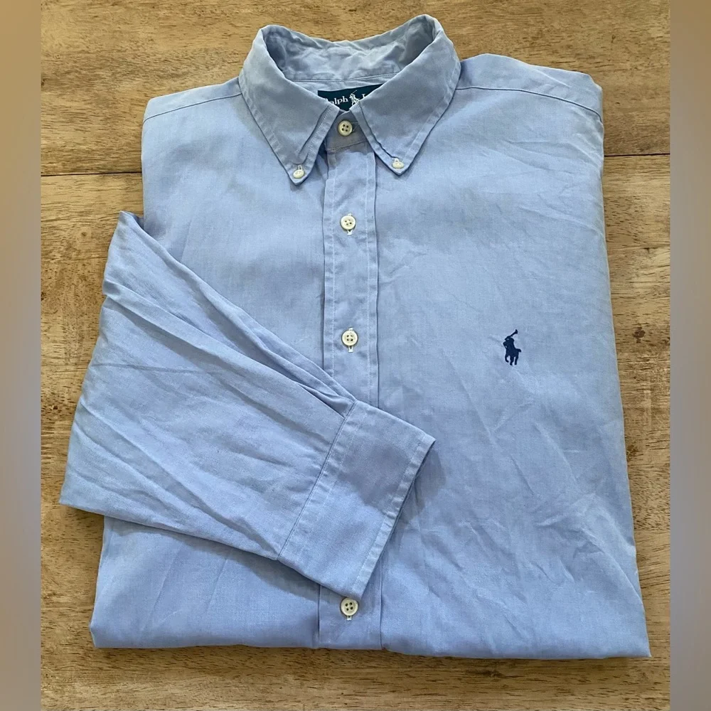 Polo Ralph Lauren Classic Fit Men’s 16.6 34/35 Lt Blue Cotton Oxford‎ Shirt